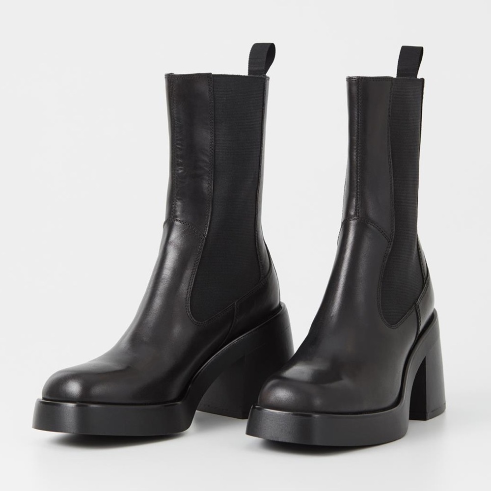 Vagabond Black Leather Brooke Boots Size 9